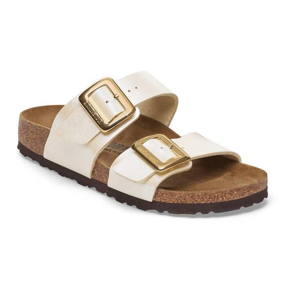 NEW BIRKENSTOCK women's sydney luxe buckle in pearl white - Picture 1 of 4
